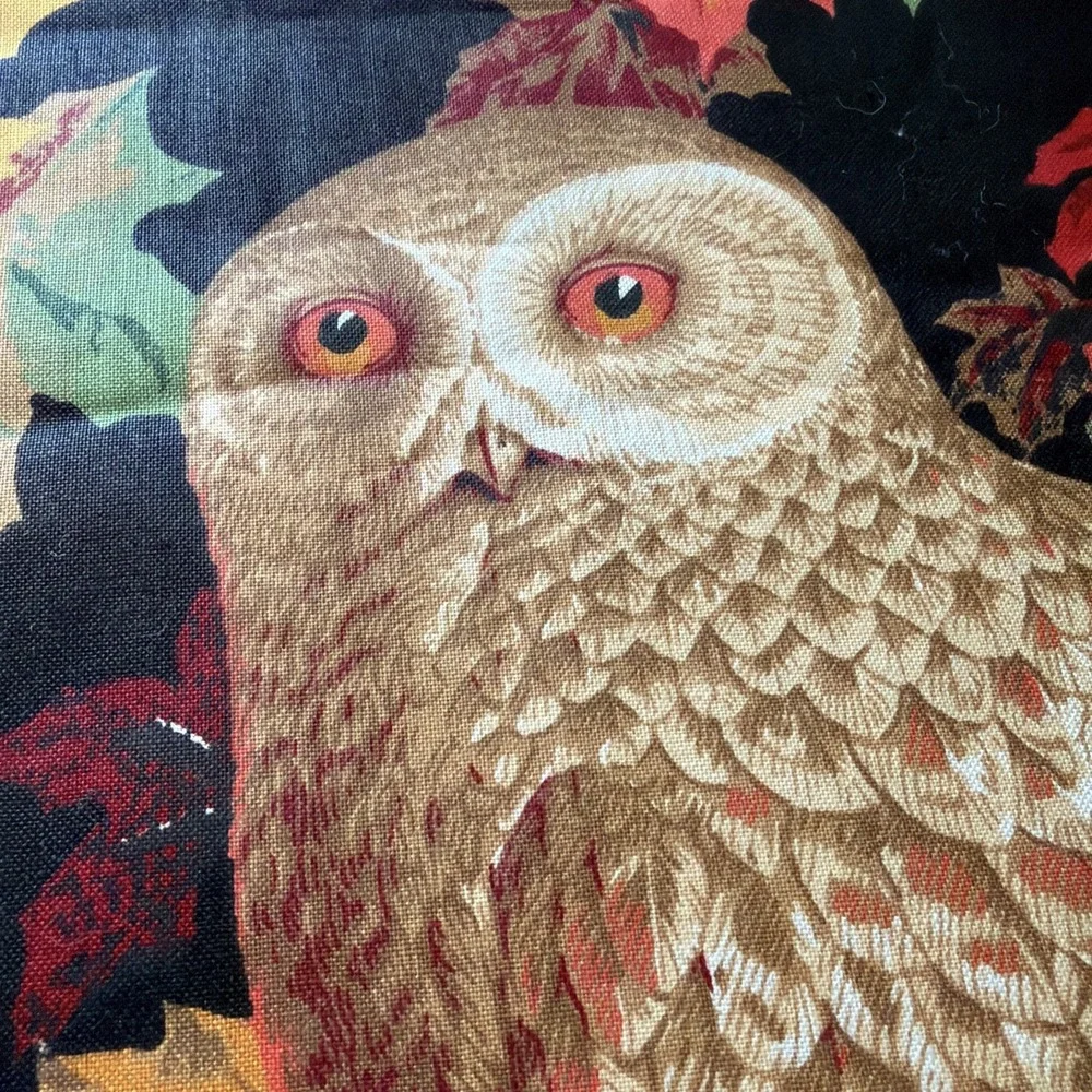 7 Yards Vintage Wamsutta Owl & Autumn Leaves, 28 Panels 46